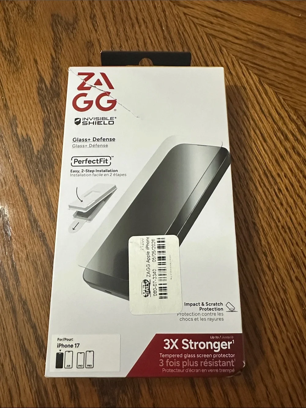 New in minor damaged packaging Zagg Defense Screen Protector for iPhone 17